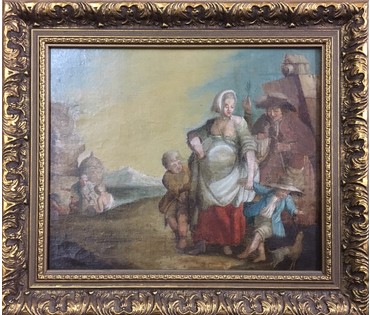 Картина "Семейная сцена", XIX век (артикул №506) - фото №1